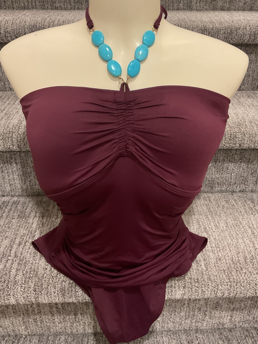 Lauren Ralph Lauren One piece Swimsuit -Strapless Ruched One-Piece Halter
